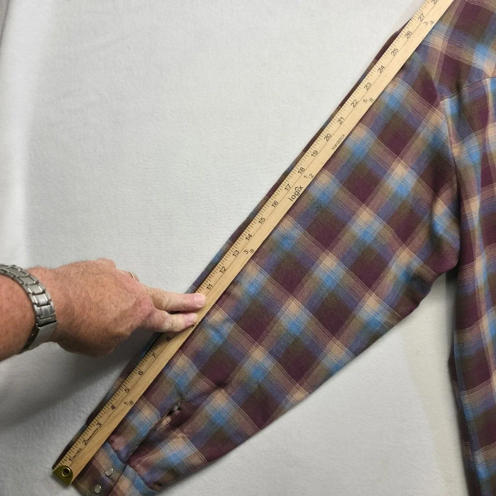 Vintage Levi's Panatela Men's Plaid 1979‎ Pearl Snap Western Shirt Size XL